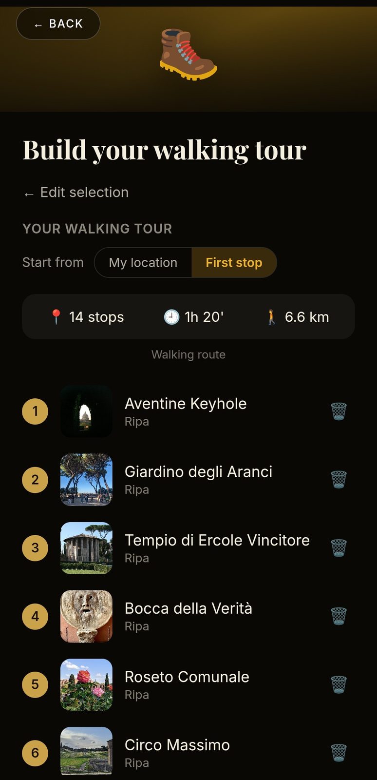 Build your walking tour