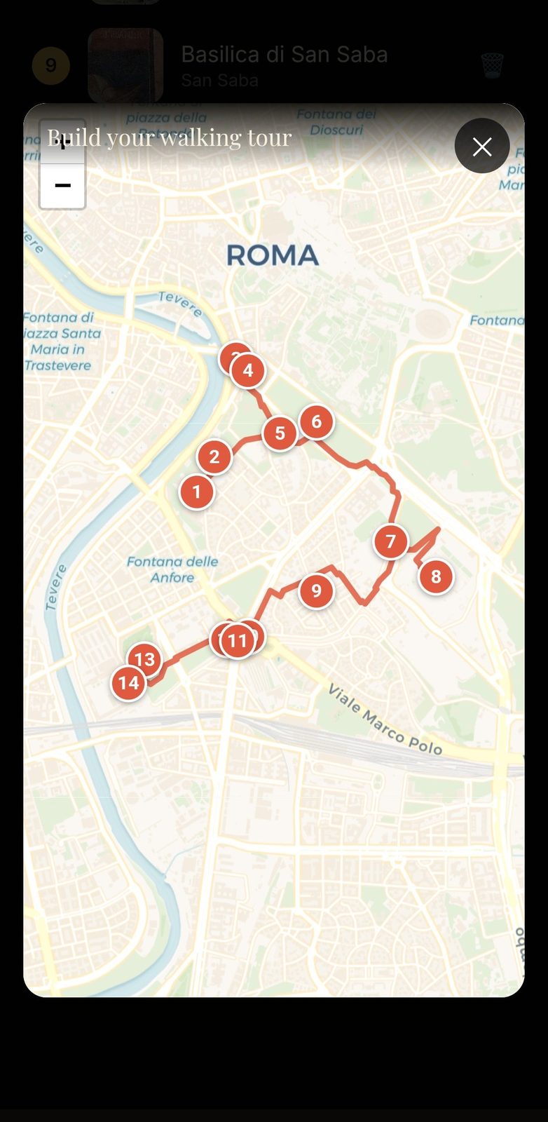 Optimised walking route